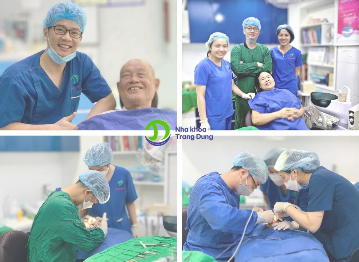 Bác sĩ cấy trụ răng Implant cho khách hàng tại nha khoa Trang Dung