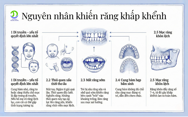 Nguyên nhân khiến răng khấp khểnh