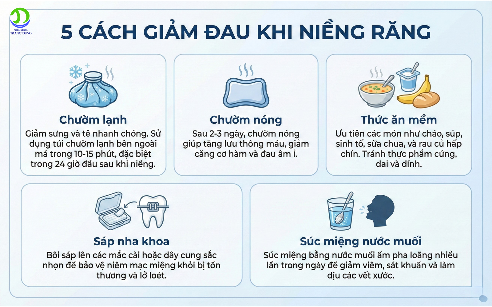 cách giảm đau khi niềng răng