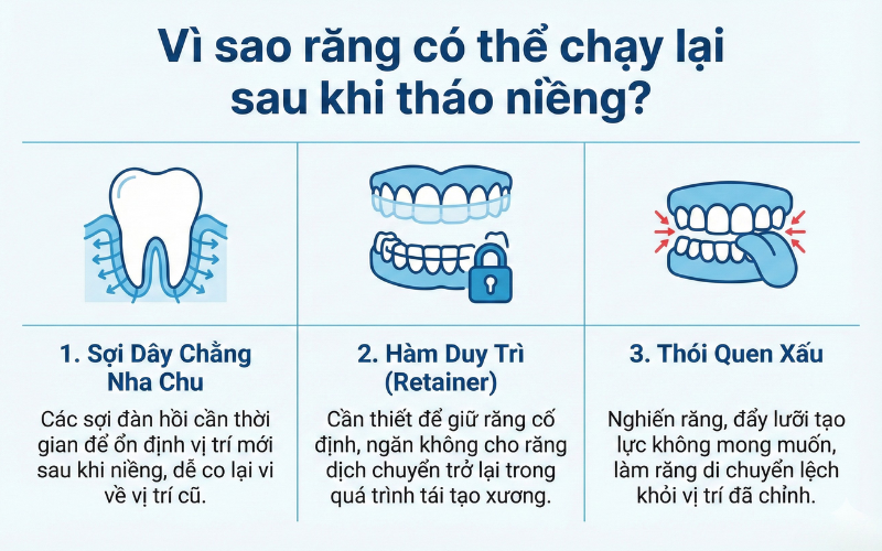 Niềng răng xong có bị chạy lại không? 3 điều cần lưu ý niềng răng
