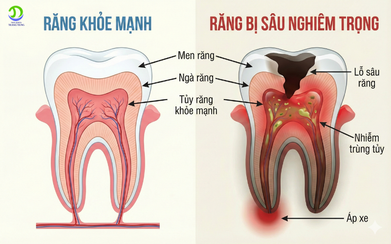 Sâu răng nặng có cần nhổ răng không