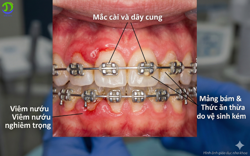 Niềng răng có làm yếu răng không? viêm nha chu do không vệ sinh răng kỹ khi niềng răng