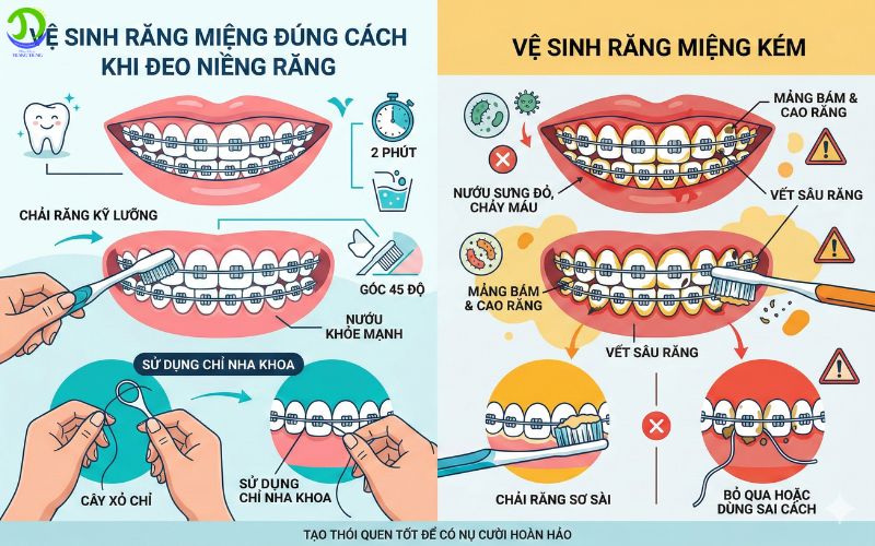 Niềng răng có làm yếu răng không? vệ sinh răng đúng cách và không vệ sinh răng