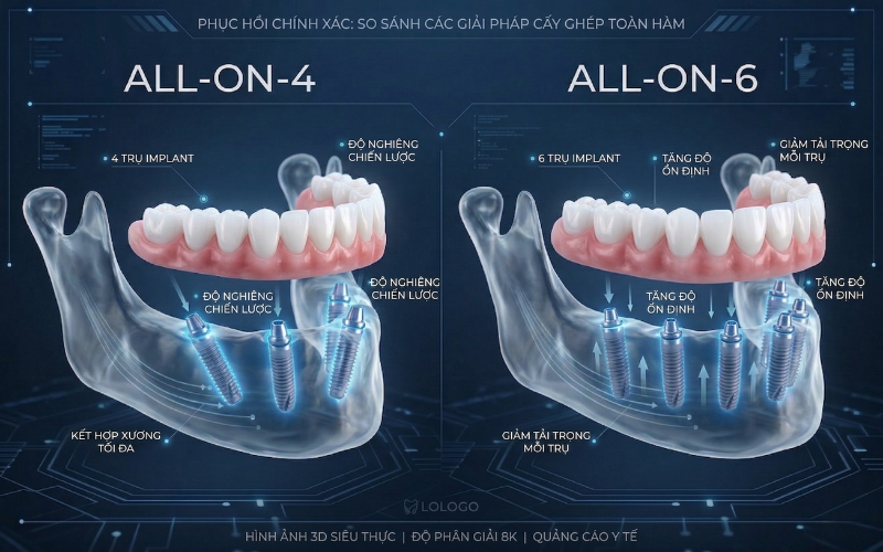 implant All-on-4 và all-on-6