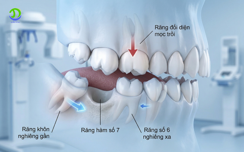 Dấu hiệu cần trồng implant - răng nghiêng