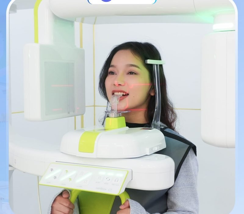 Chụp phim CT conbeam tại nha khoa Trang Dung Cô gái chụp phim xquang răng CT Conbeam tại nha khoa Trang Dung